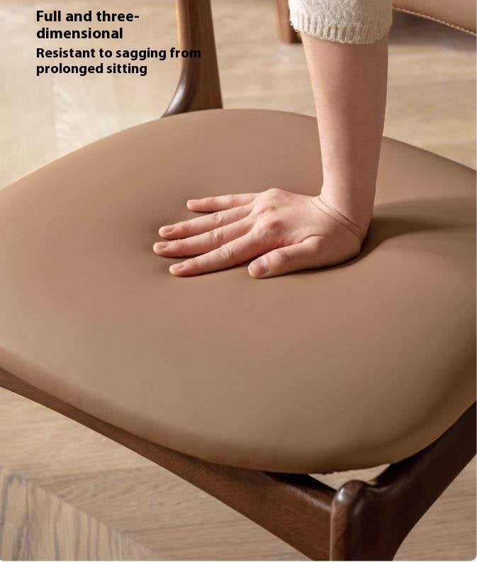 Set 4 pcs Black Walnut, Sandalwood Solid Wood Modern Dining Chair