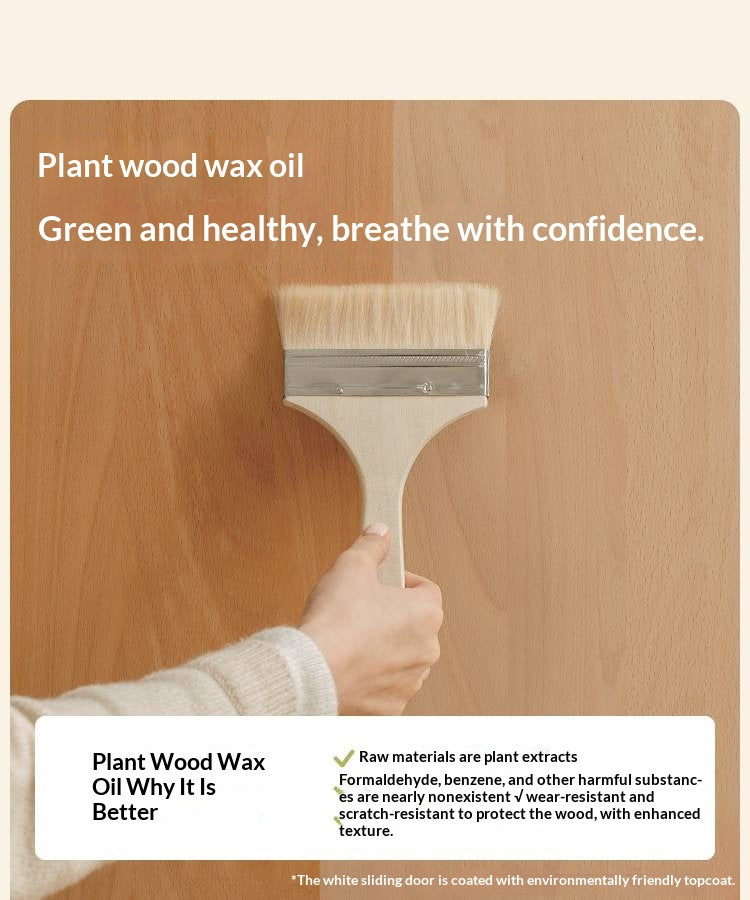 Solid Rubberwood Children's Bookcase with Sliding Doors and Toy Storage