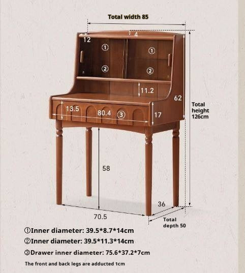 Poplar Solid Wood Multifunctional Vanity Table.