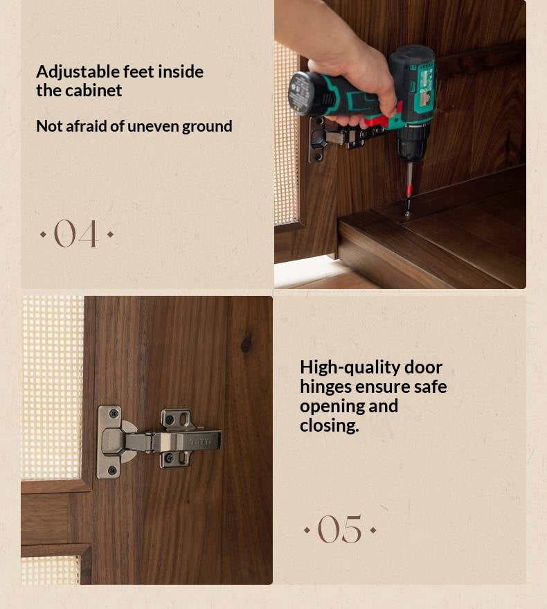 Black Walnut Solid Wood Wardrobe In Vintage Style