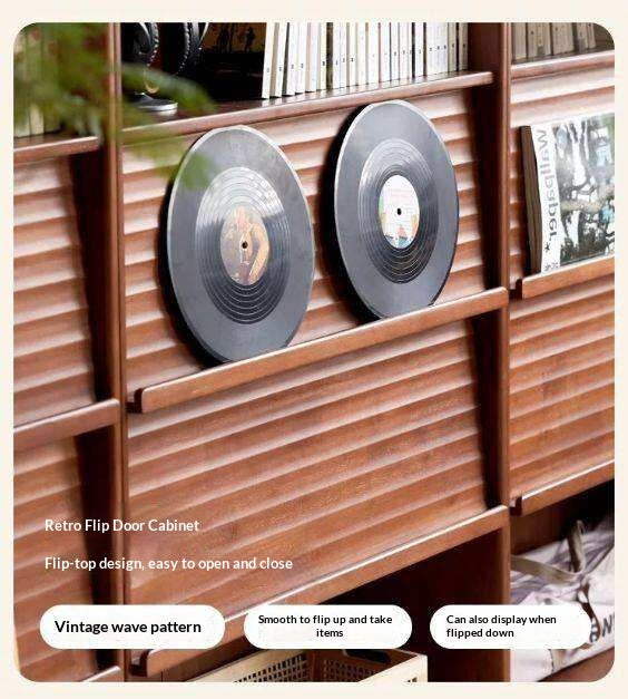 Solid Rubbewood Bookcase Household Storage.