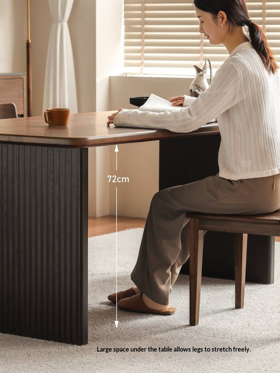 Black Walnut Solid Wood Light Luxury Style Dining Table