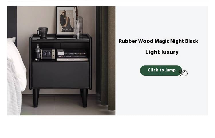 Black walnut, Ash, Cherry, Poplar, Solid Rubberwood Modern Nightstand.