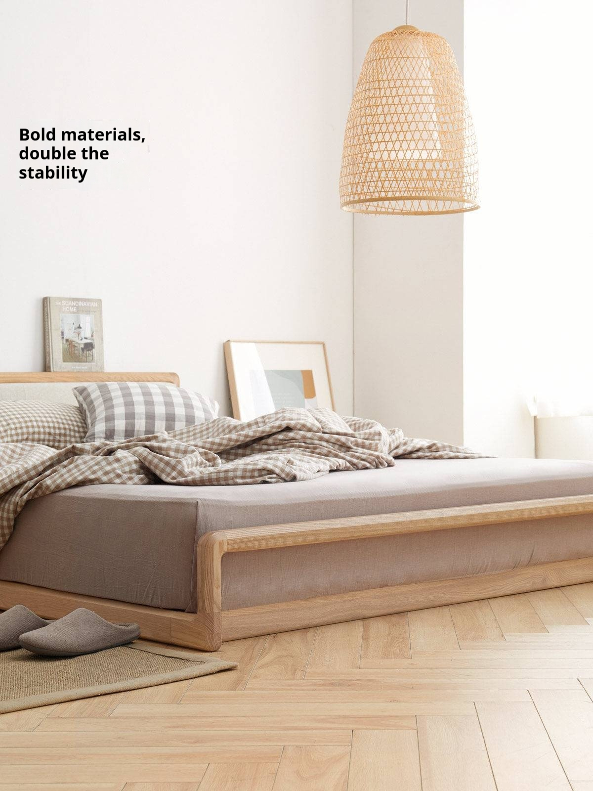 Ash Solid Wood Modern Simple Nordic Style Platform Bed