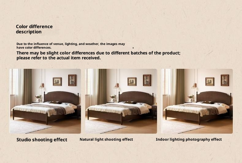 Poplar Solid Wood Box Bed, French Retro Style