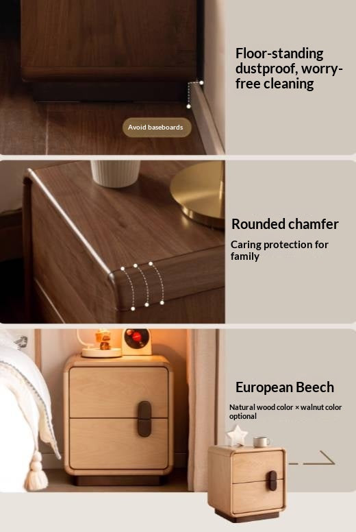 Black Walnut Solid Wood Nightstand