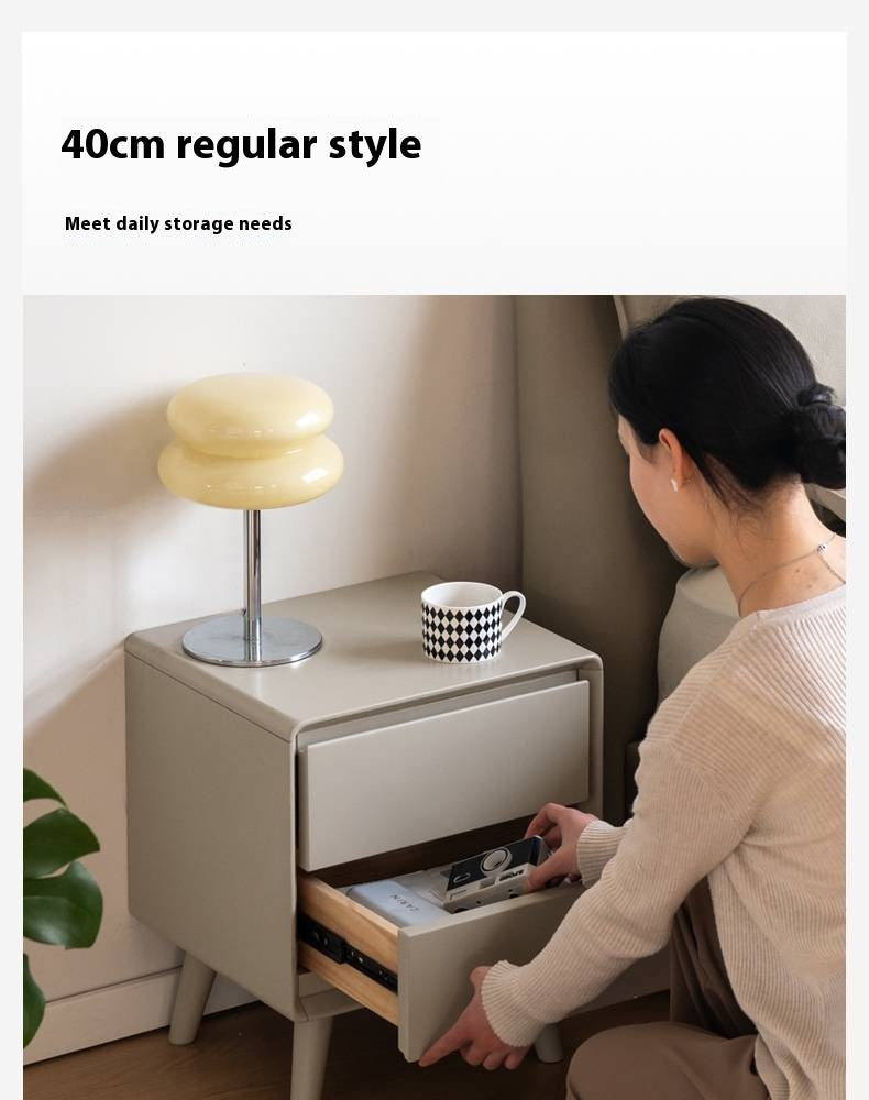 Poplar Solid Wood Modern Nightstand.