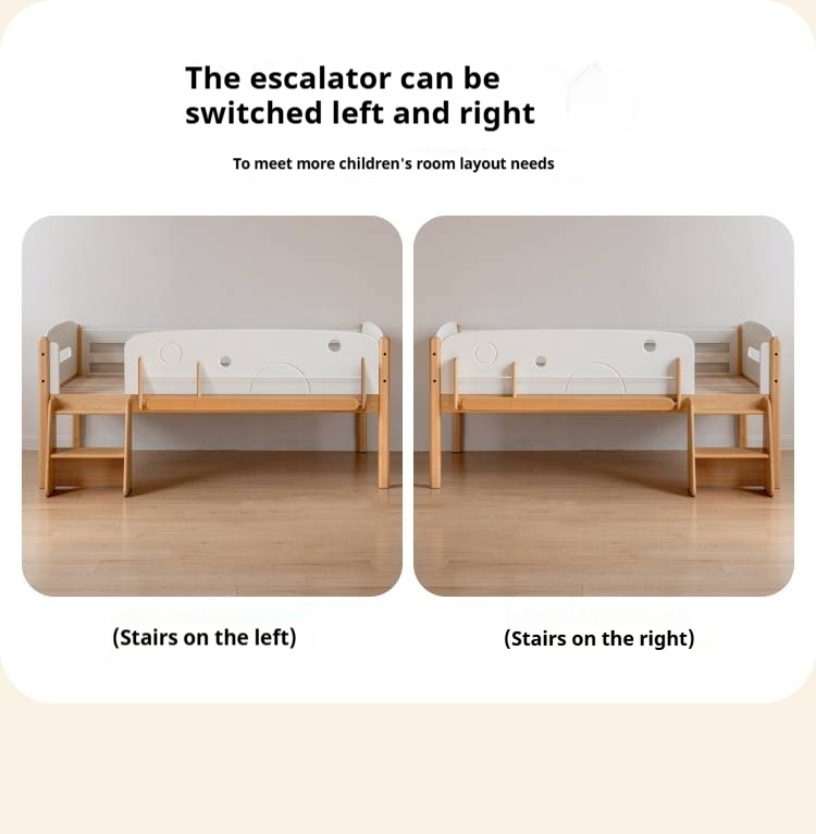 Beech Solid Wood Children's Multifunctional Storage Loft Bed