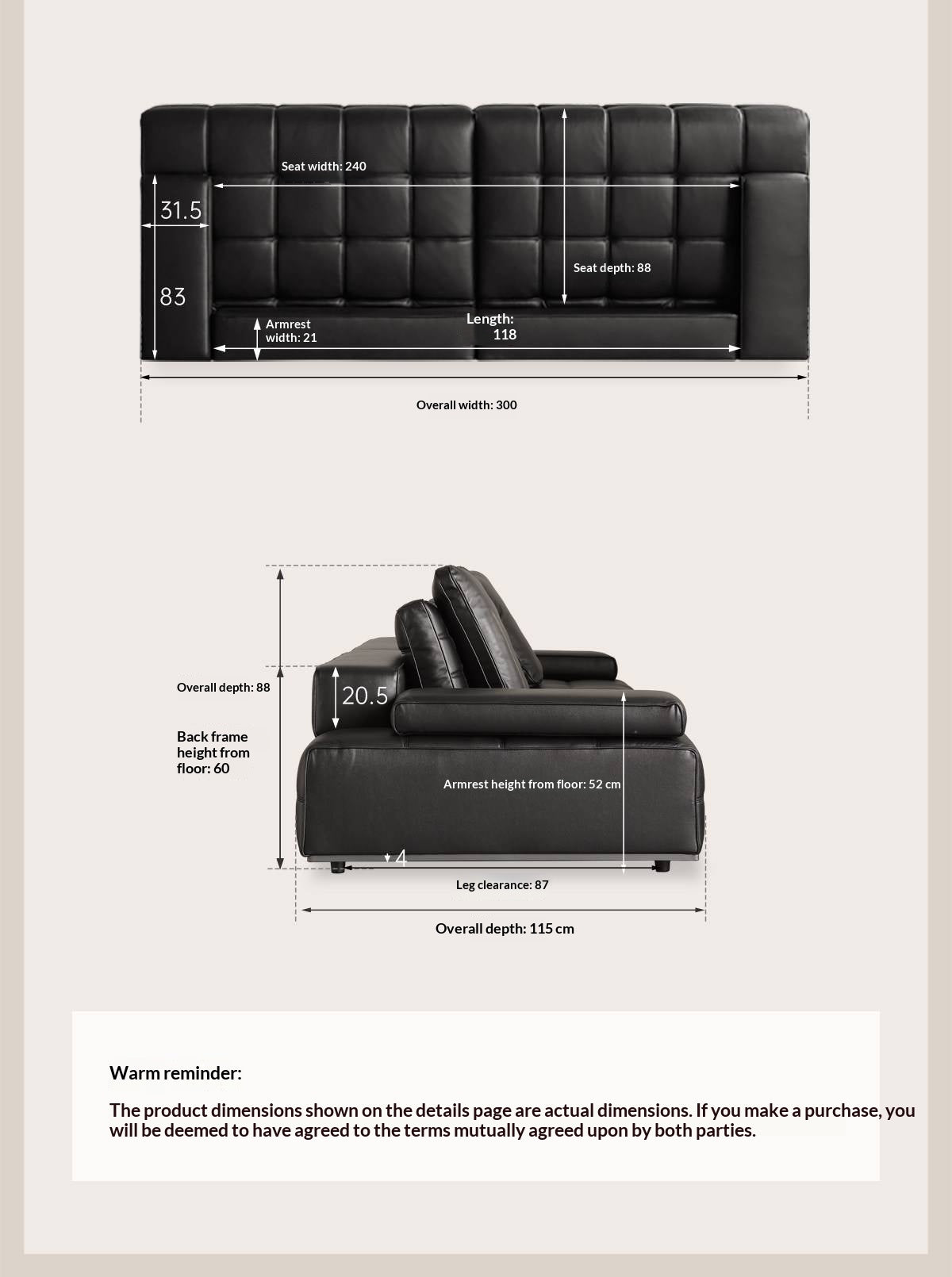 Genuine Leather Lawrence Italian Modern Sofa