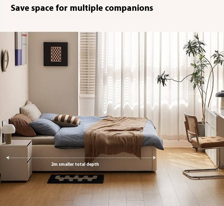 Eco-Cloud Leather Box Platform Bed, Headboard-Free Bed