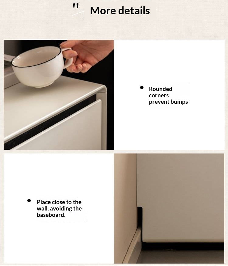 Solid Rubberwood Modern Minimalist Nightstand