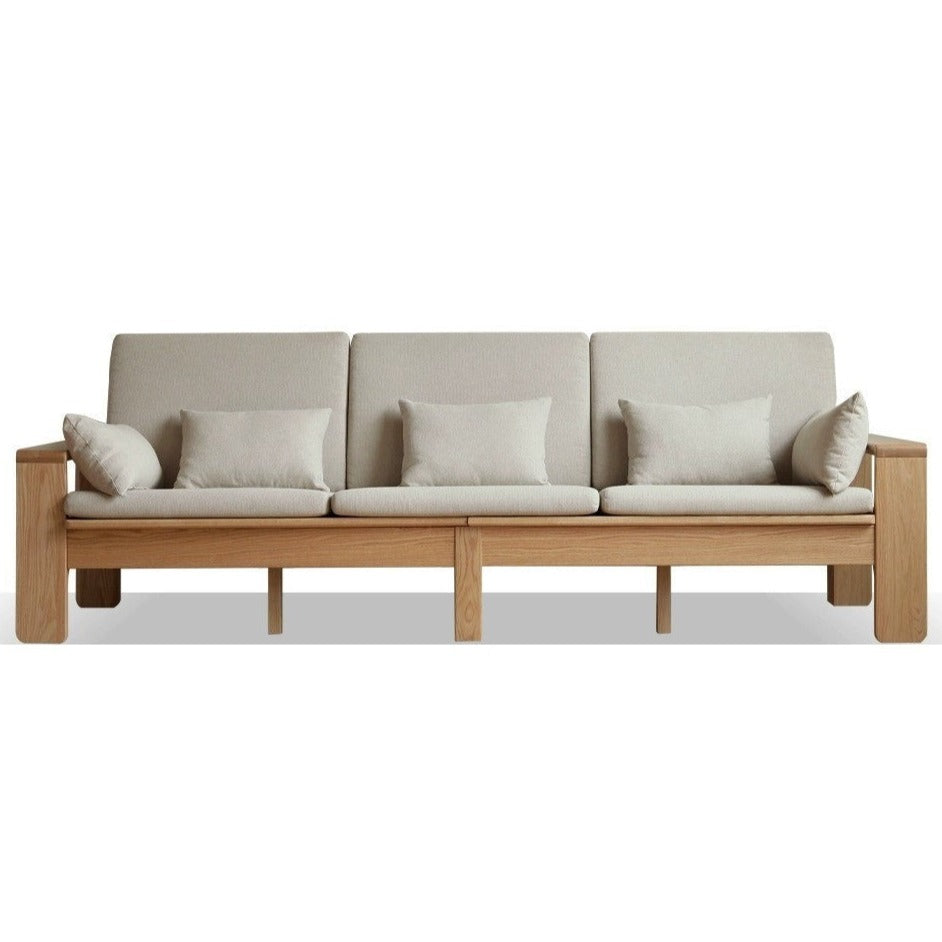 Oak, Ash Solid Wood Modern Nordic Fabric Sofa.