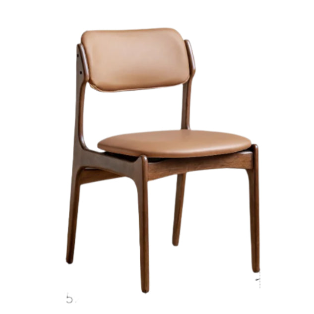 Black Walnut, Sandalwood Solid Wood Soft Back Modern Dining Chair