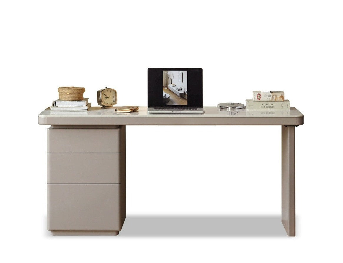 Poplar Solid wood slate desk Large table with drawers"