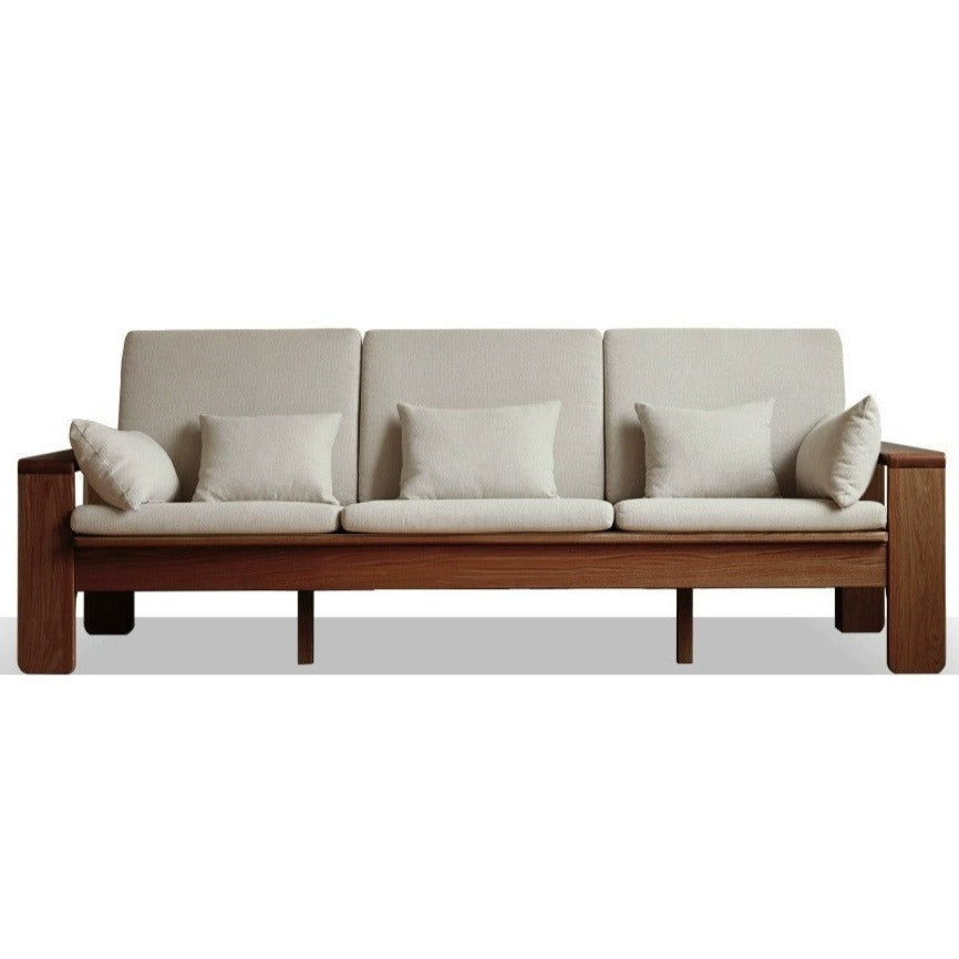 Oak, Ash Solid Wood Modern Nordic Fabric Sofa.