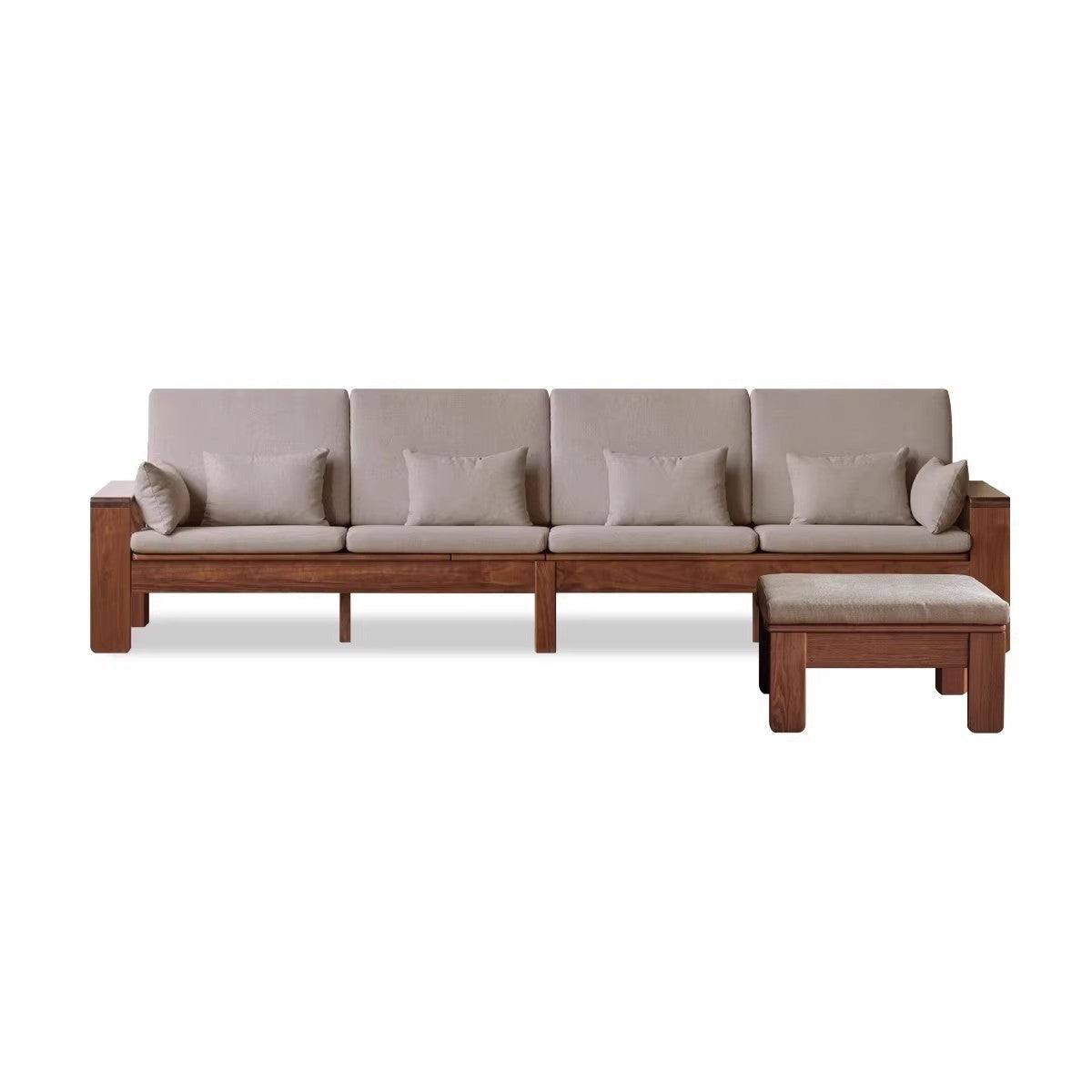 Black Walnut, Solid Sandalwood Fabric Sofa Nordic Dual-purpose Sofa-