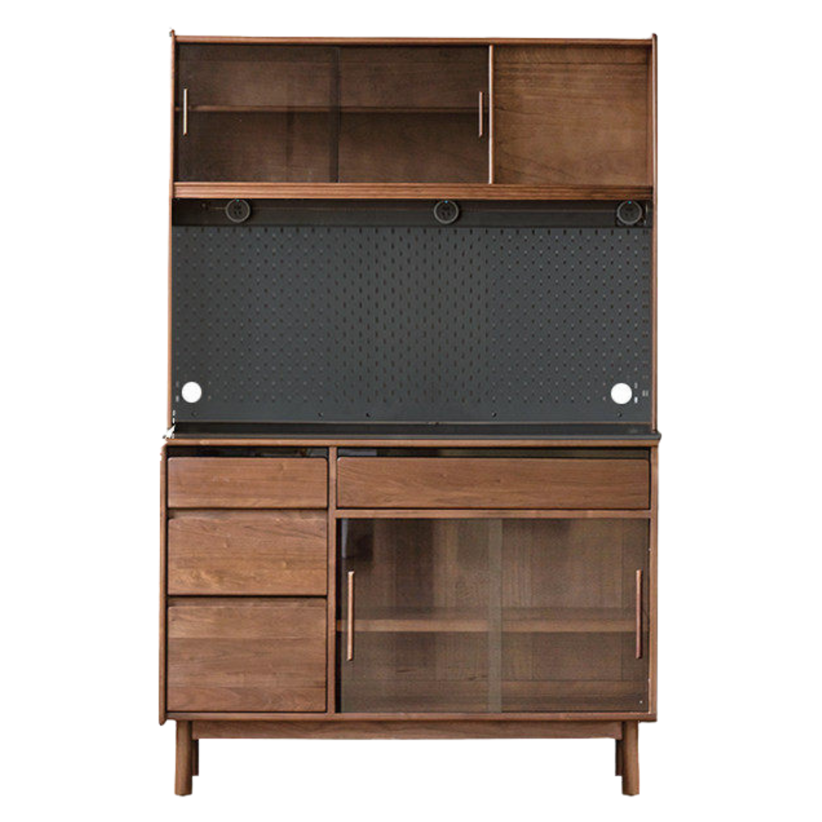 Black Walnut, Sandalwood Solid Wood Light Luxury Rock Plate Sideboard