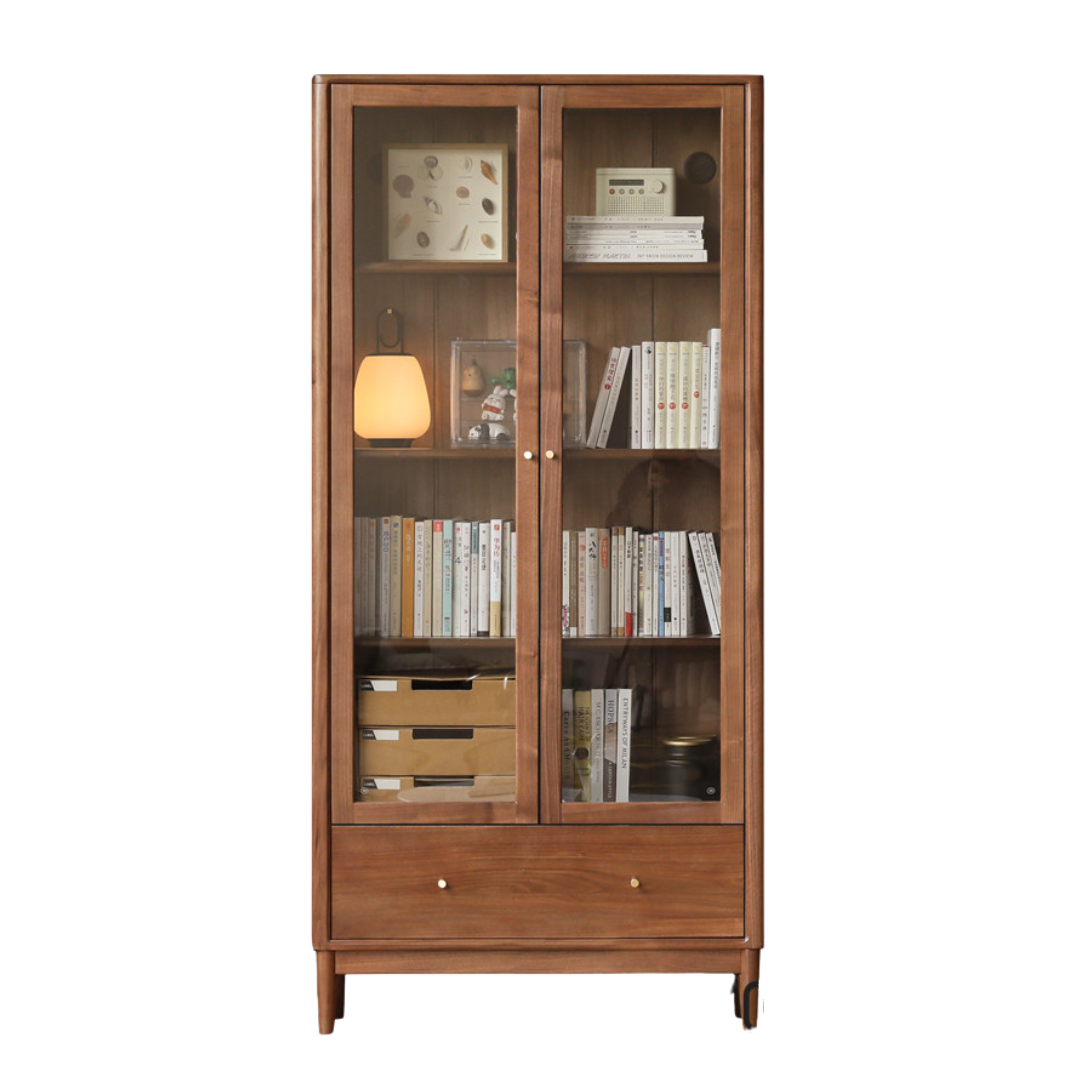 Black Walnut, Oak, Ash Solid Wood Bookcase Whole Wall Free Combination Bookshelf