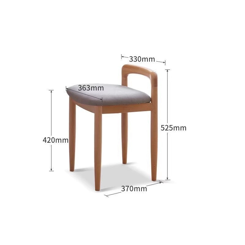 Beech solid wood makeup stool: