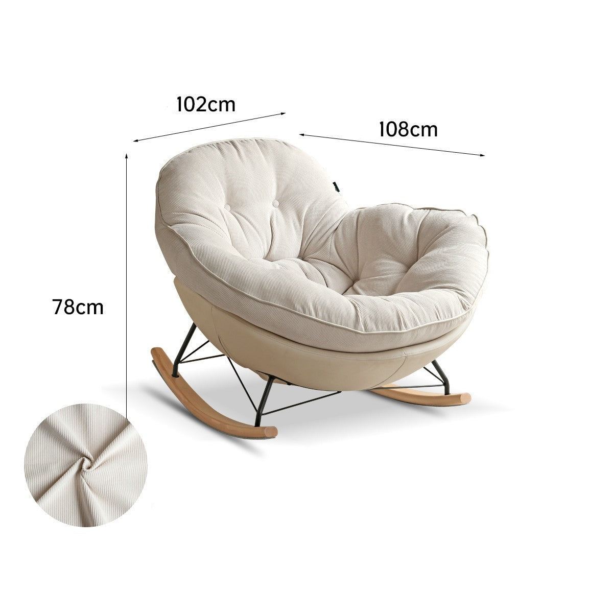 Baby cotton,Beech rocking chair"
