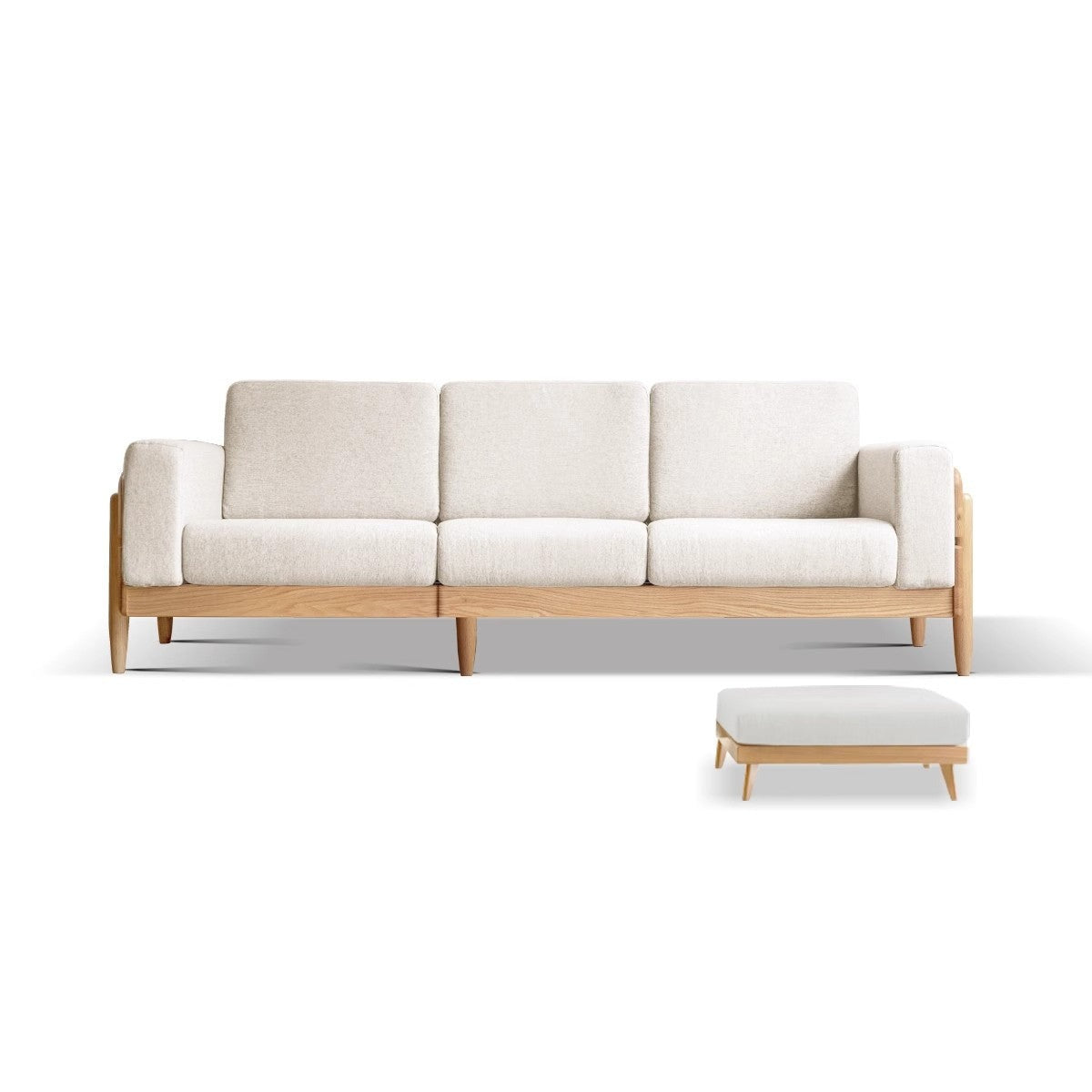 Ash Solid Wood Fabric Sofa.
