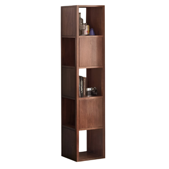 Black Walnut, Oak Solid Wood Corner Storage Bookshelf.