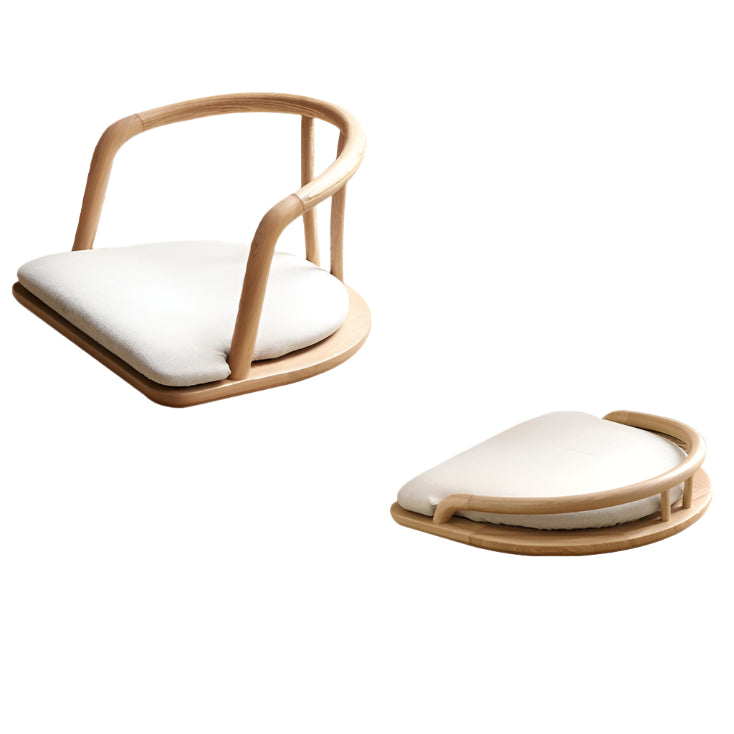 Ash Solid Wood Backrest Legless Low Tatami Chair