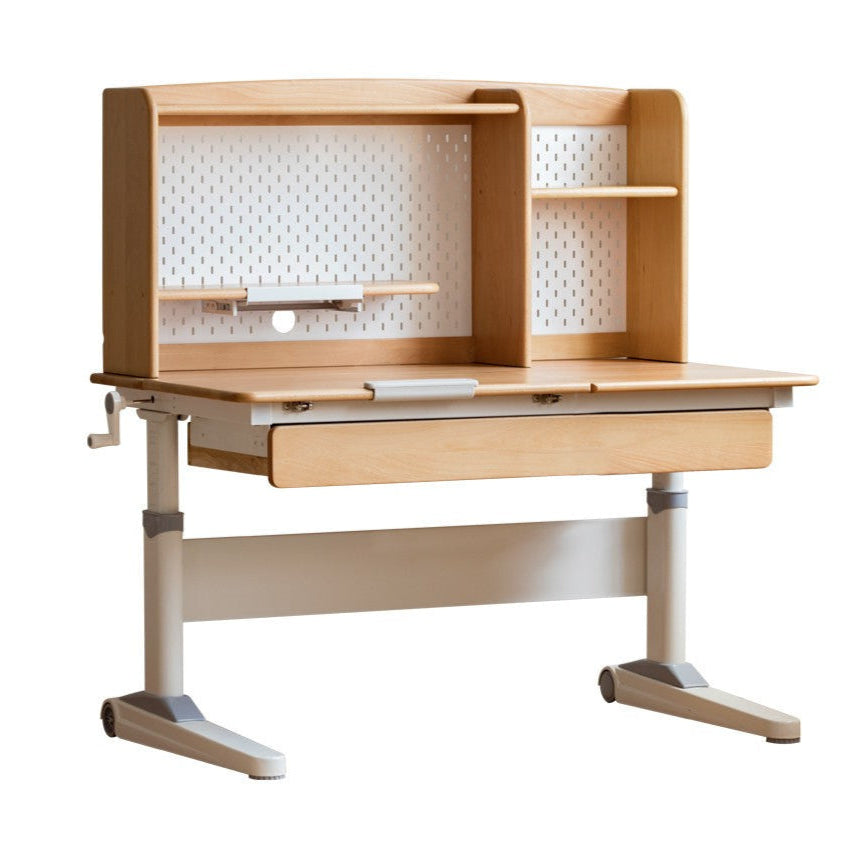 Beech Solid Wood Kids Raised and Lowered Study Table
