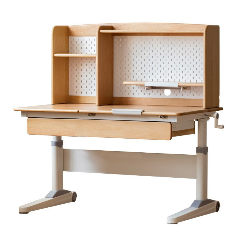 Beech Solid Wood Kids Raised and Lowered Study Table