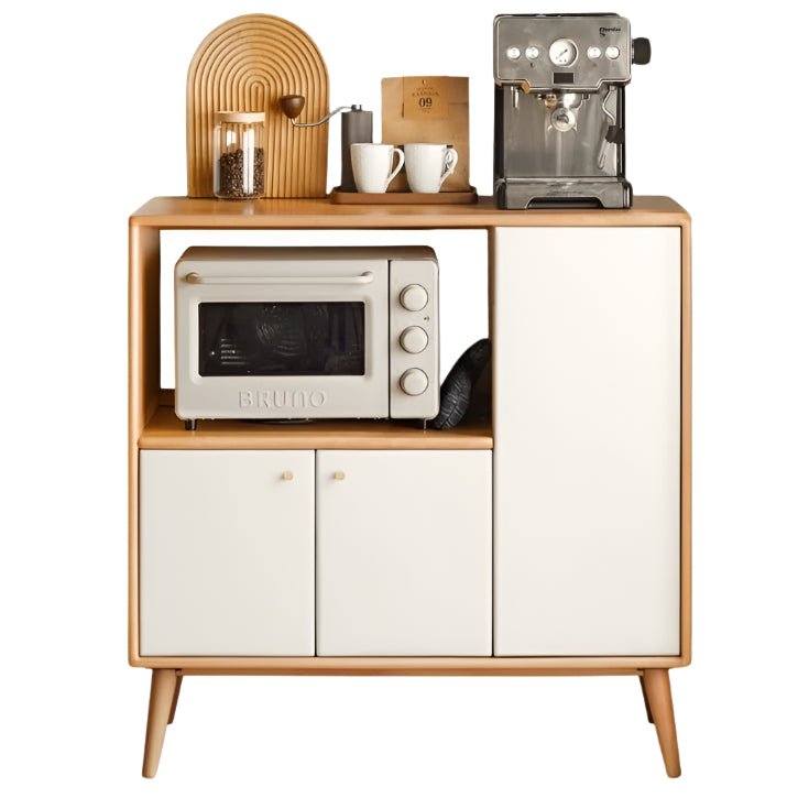 Beech Solid Wood Meal White Storage Cabinet