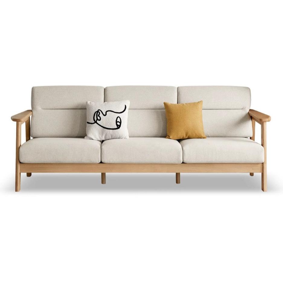 Ash Solid Wood Straight Sofa Modern.