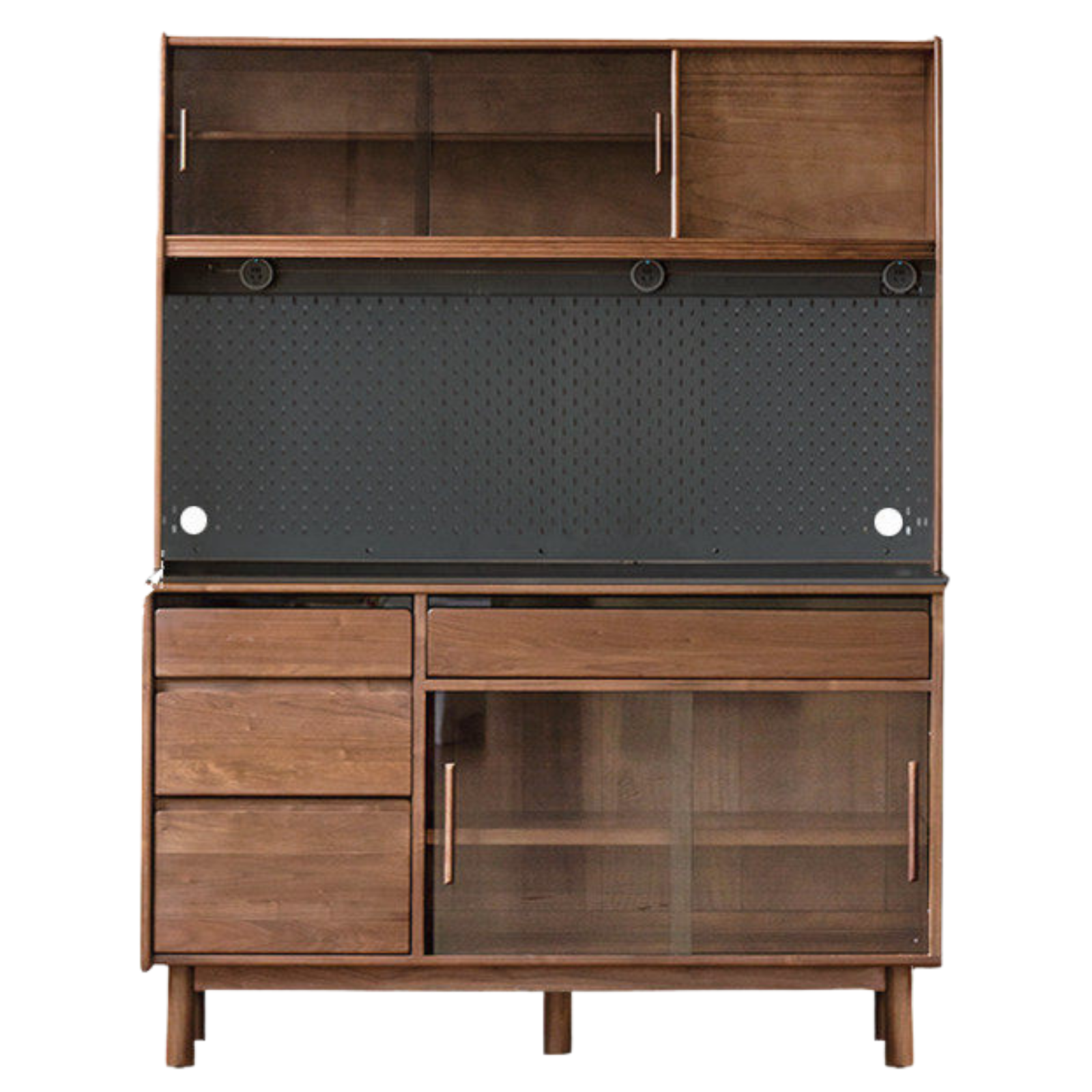 Black Walnut, Sandalwood Solid Wood Light Luxury Rock Plate Sideboard