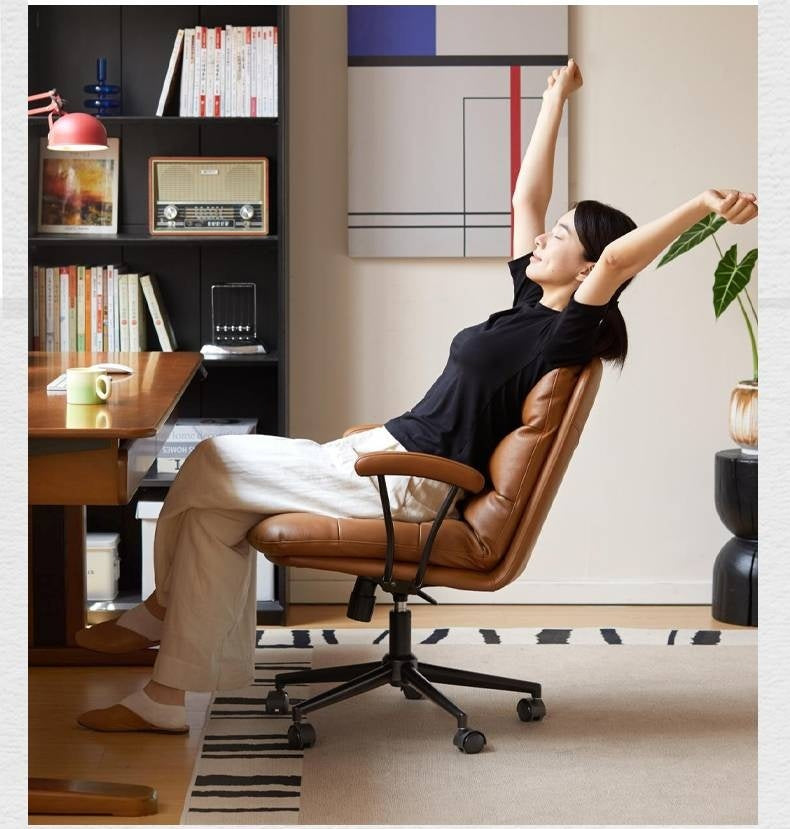 Leather Soft Rotating Office Armchair