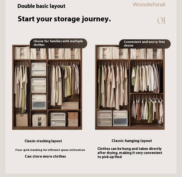 Black Walnut Solid Wood Sliding Door Wardrobe.