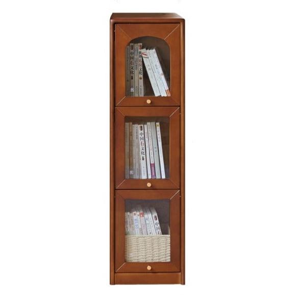Poplar Solid Wood French Retro Glass Flip Door Bookcase