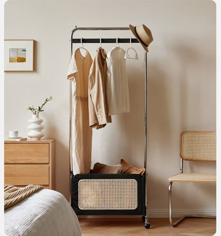 Rubberwood, Oak Solid Wood Rattan Woven Hanger