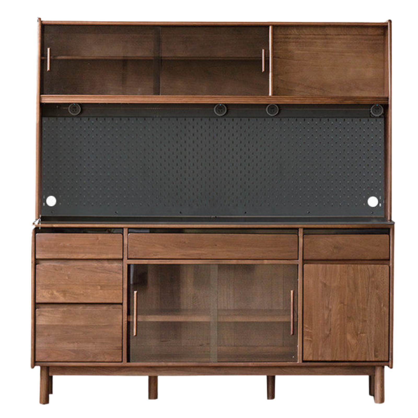 Black Walnut, Sandalwood Solid Wood Light Luxury Rock Plate Sideboard