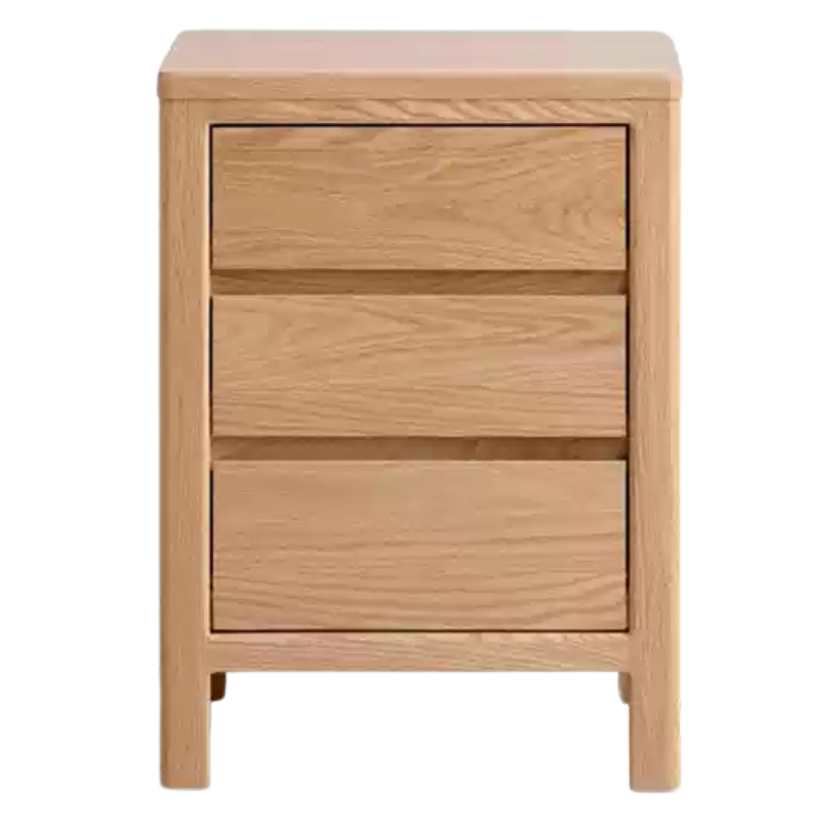 Oak Solid Wood, Solid Rubberwood Nightstand with Locker.