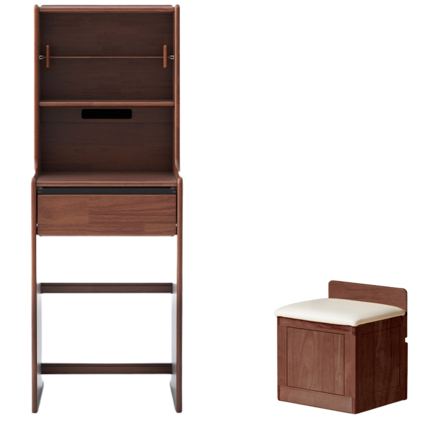 Oak, Solid Rubberwood Modern Vanity Table