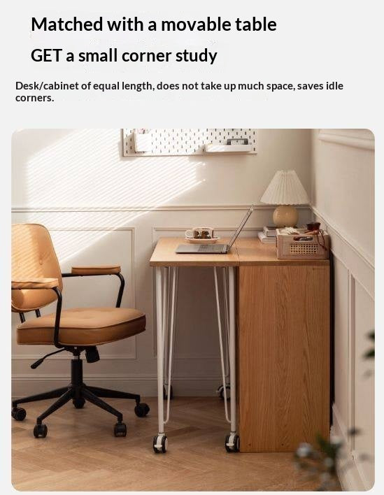 Oak, Beech Solid Wood Shelves Office Desk