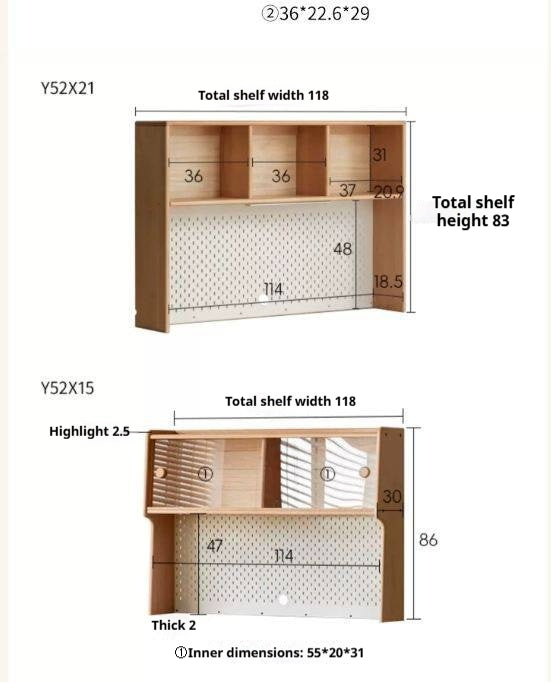 Beech, Oak, Tulipwood Solid Wood, Solid RubberWood Study Desk with Shelf