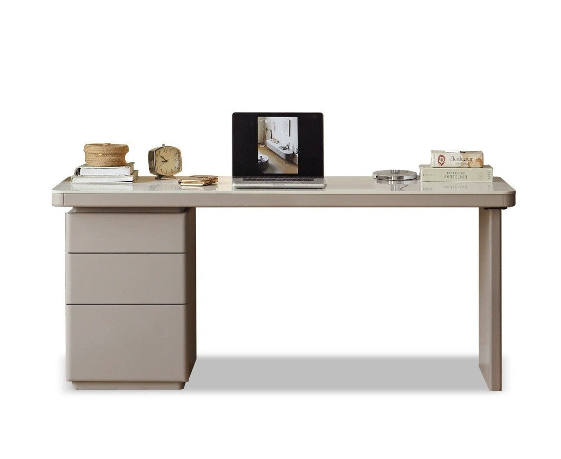 Poplar Solid wood slate desk Large table with drawers"