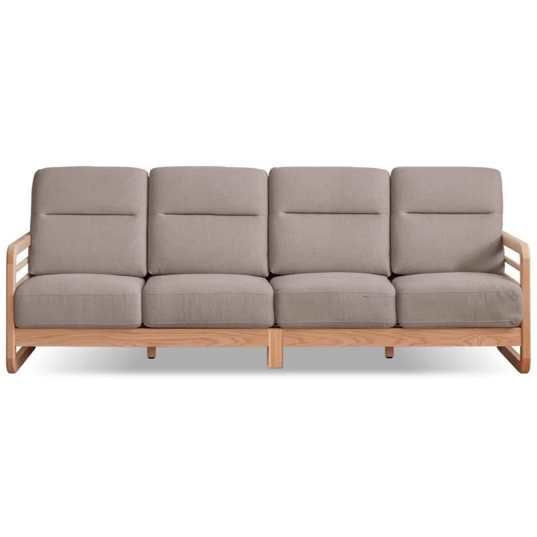 Oak Wood Fabric Sofa String-style Bbackrest.