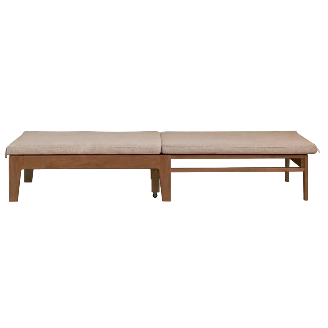 Oak, Beech Solid Wood Folding Single Retractable Sofa Bed.