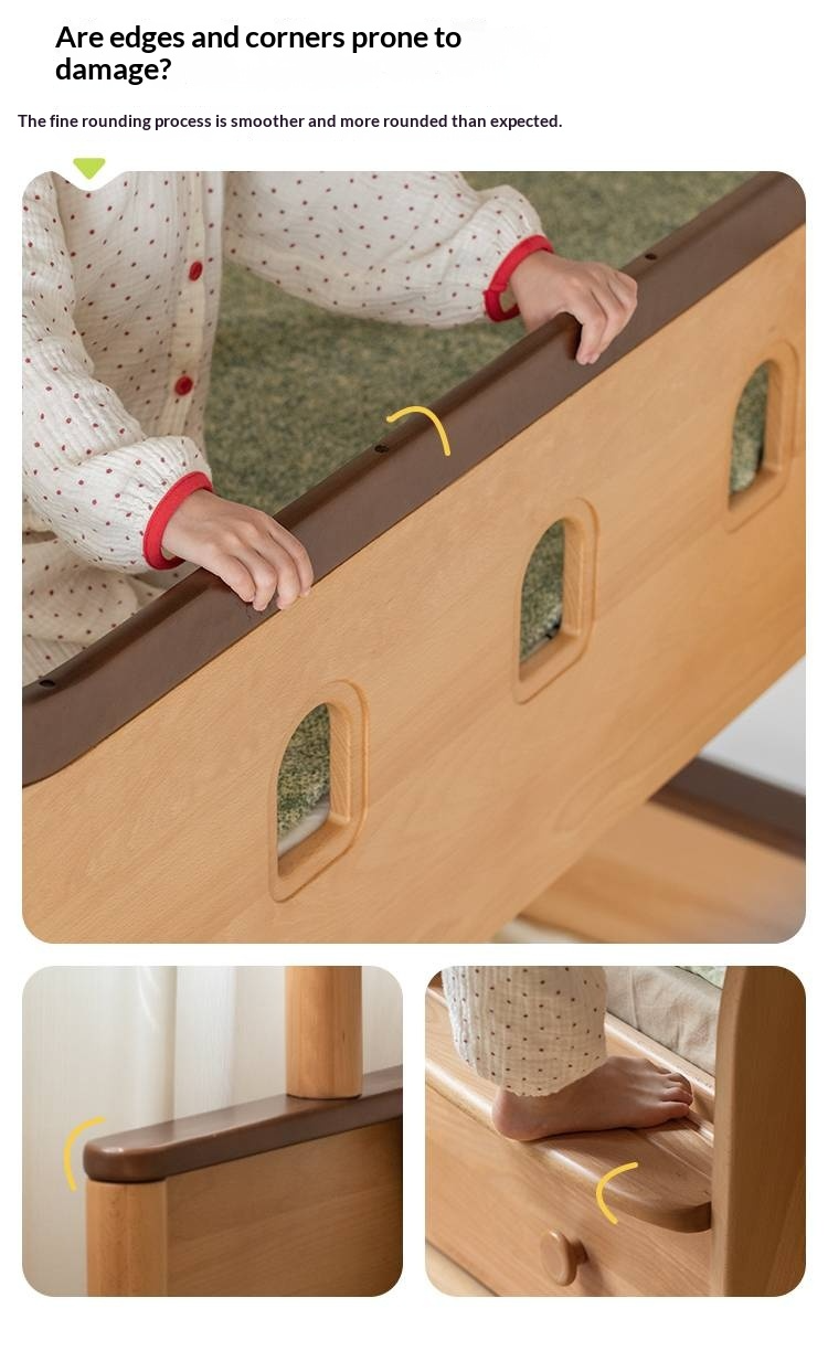 Beech Solid Wood Detachable Bunk Bed with Playful Design