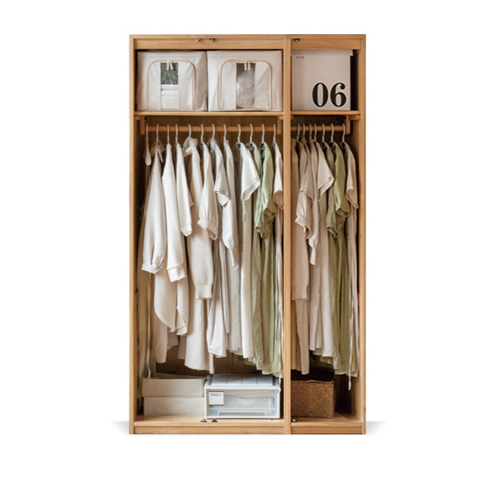 Oak Solid Wood Modern Wardrobe Free Combination.