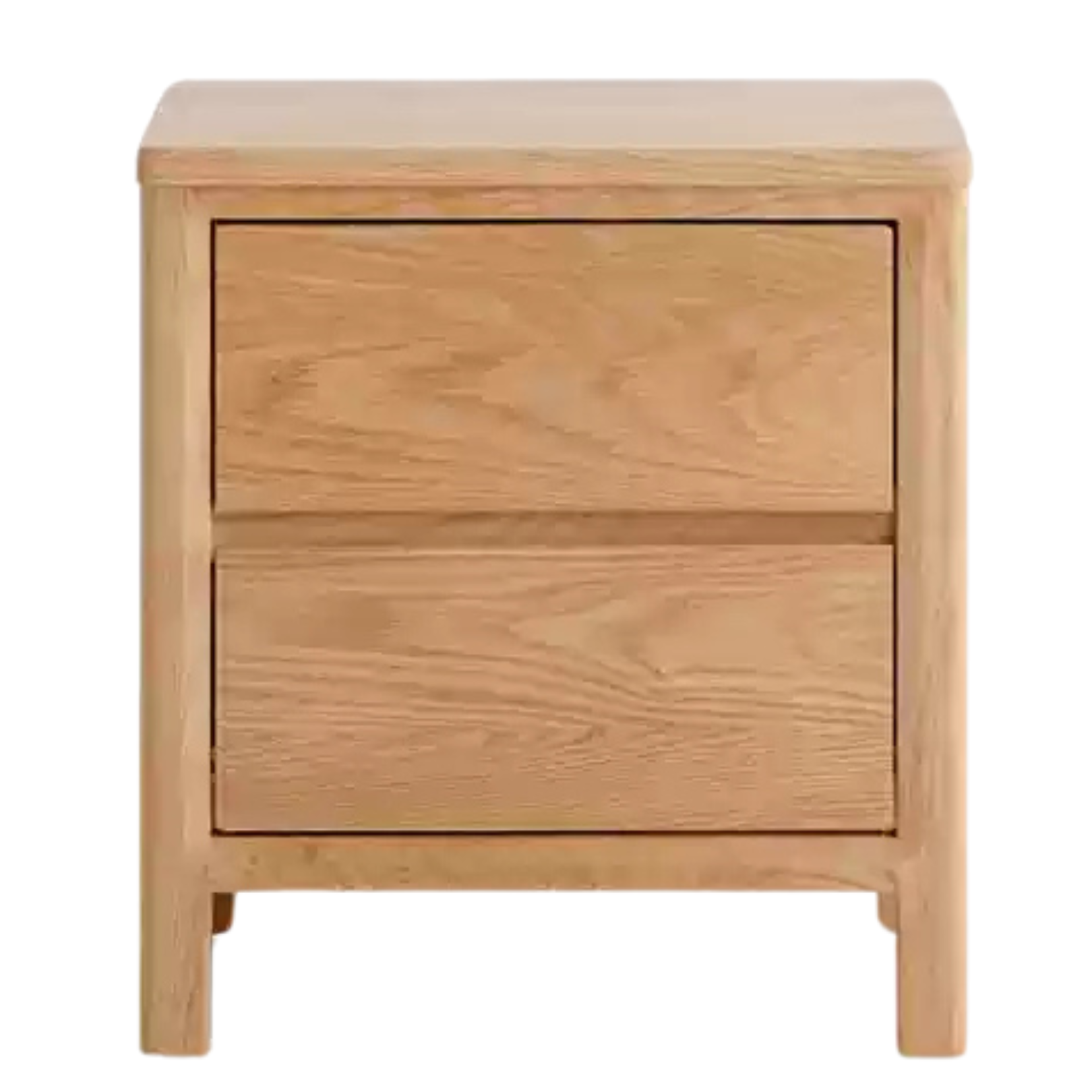 Oak Solid Wood, Solid Rubberwood Nightstand with Locker.