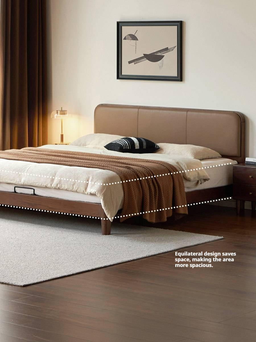 Oak,Rubber Wood Solid Wood Bed Technology Fabric