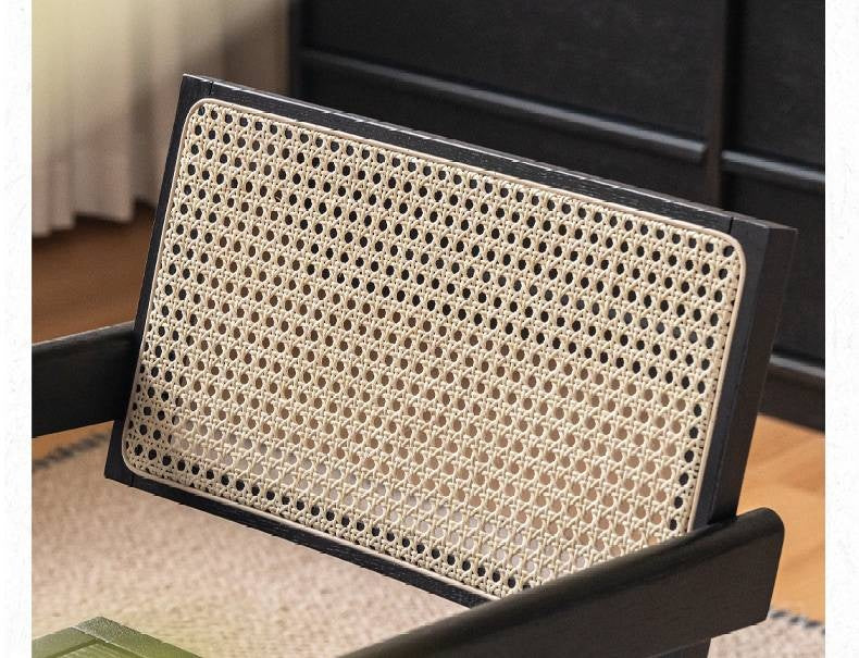 Black Walnut, Ash, Oak, Cherry Solid Wood Light Luxury Rattan Chair