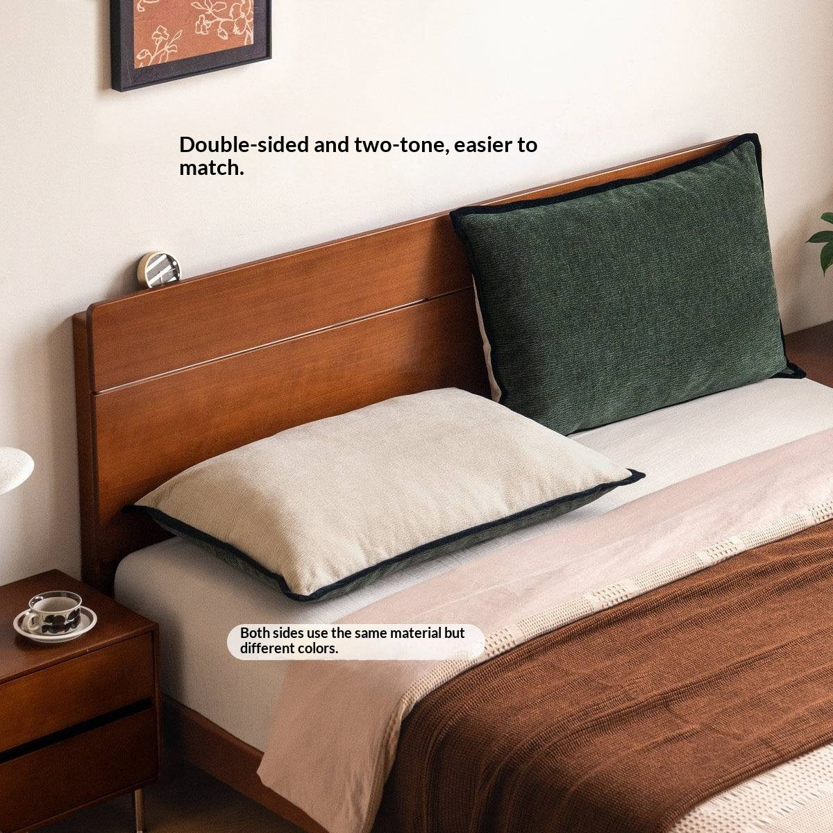 Vintage Style Bed Headboard Pillow with High Backrest Support